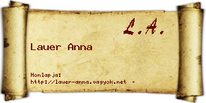 Lauer Anna névjegykártya